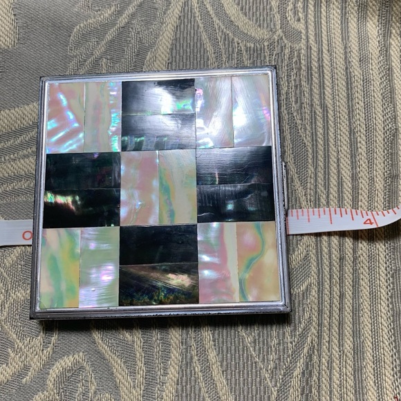 Vintage Mother of Pearl & Abalone Compact Unused - Picture 10 of 11